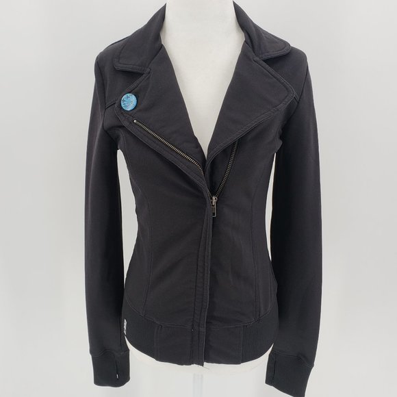 Roxy Jackets & Blazers - Roxy Black Fitted Zipper Track Jacket Womens XS
